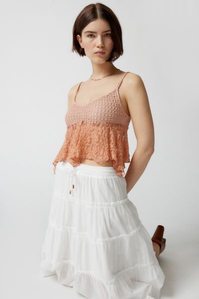 UO Babydoll Embroidered Cami Top
