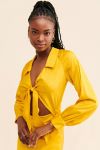 Rare London Satin Tie-Front Dress