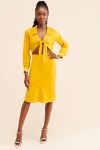 Rare London Satin Tie-Front Dress