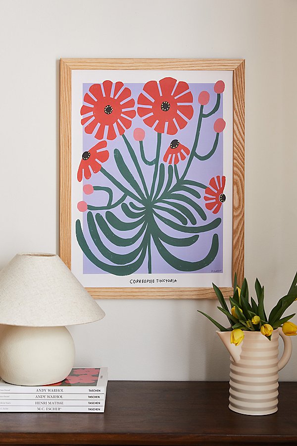 Pstr Studio Madelen Red Correopsis Tinctoria Art Print In Blue At Urban Outfitters