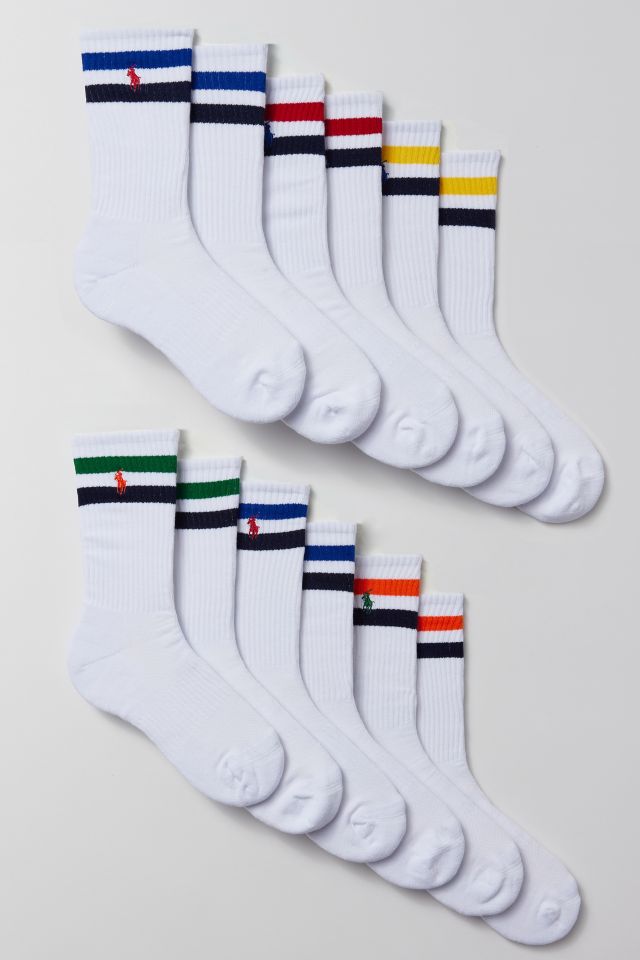 Polo Ralph Lauren Varsity Stripe Crew Sock 6-Pack | Urban Outfitters