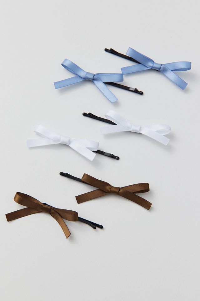 Satin Bow Hair Slide 6-Pack Set #2