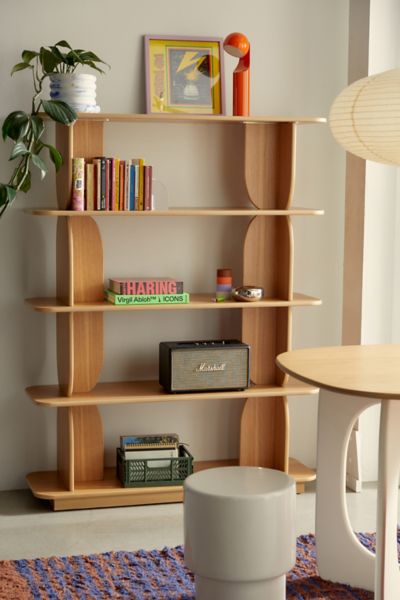 Silas Retro-Modern 5-Tier Bookshelf | Urban Outfitters