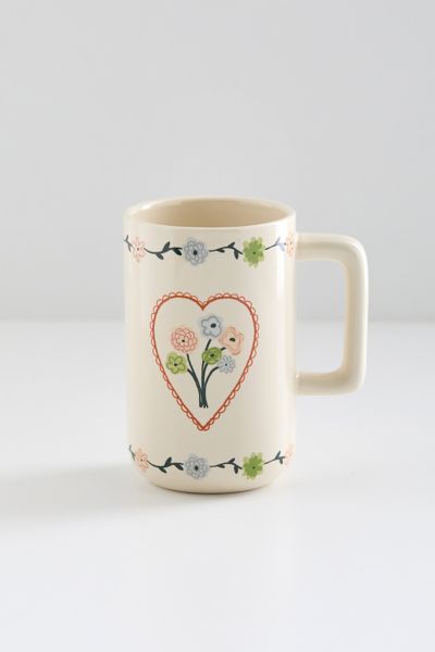Shop Urban Outfitters Frankie Graphic Mug In Flower Heart At