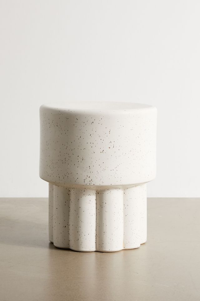 Mila Scallop Ceramic Indoor/Outdoor Stool #1