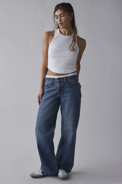 Shop Levi's Low Loose Jean In Vintage Denim Medium, Women's At Urban Outfitters