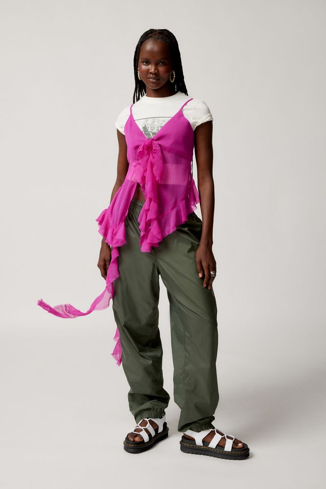 UO Hallie Asymmetrical Ruffle Cami | Urban Outfitters