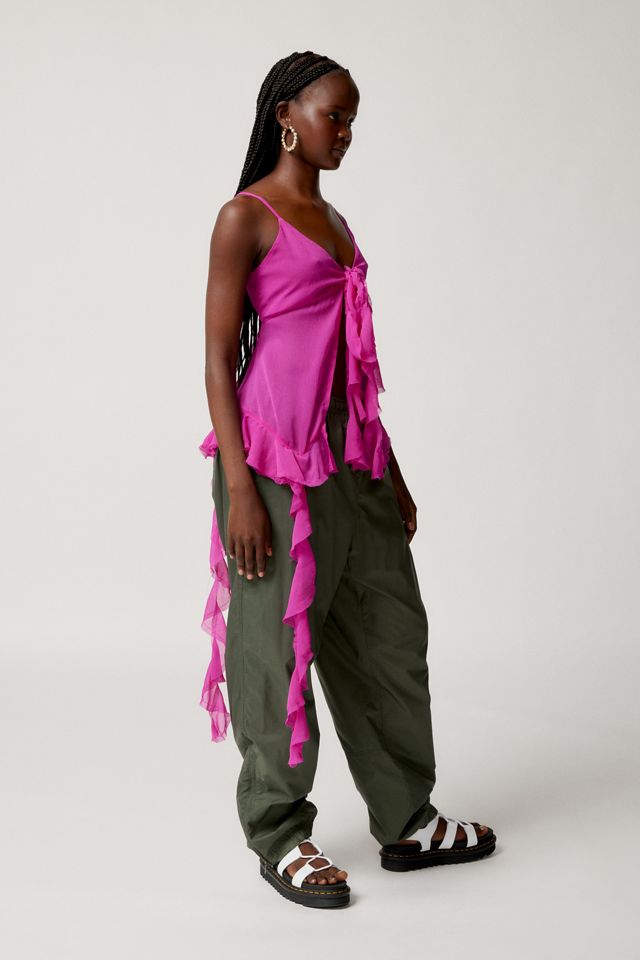 UO Hallie Asymmetrical Ruffle Cami | Urban Outfitters