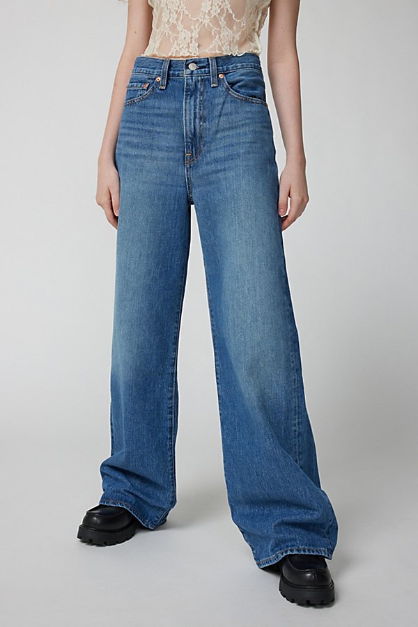 Shop Levi's Ribcage Wide-leg Jean In Tinted Denim, Women's At Urban Outfitters