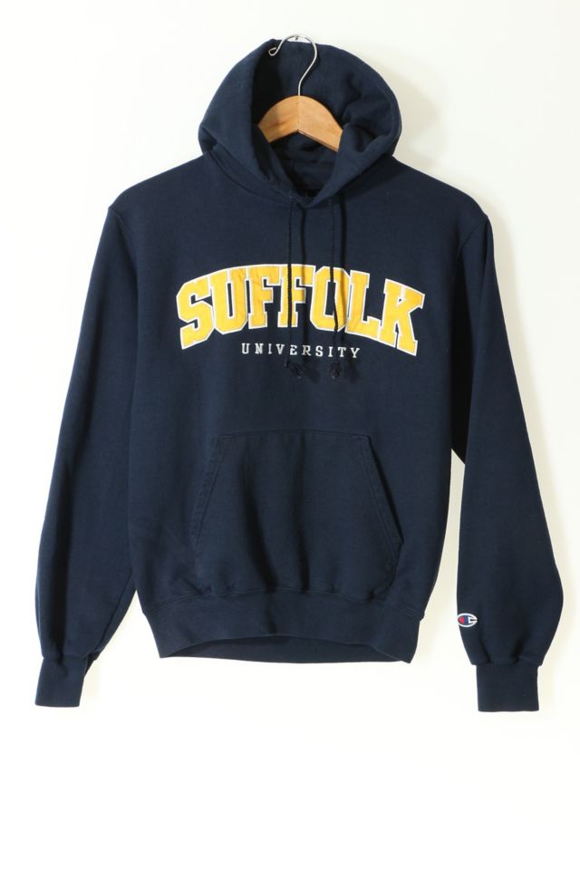 Vintage Champion Suffolk University Applique Hooded Pullover Sweatshirt Urban Outfitters