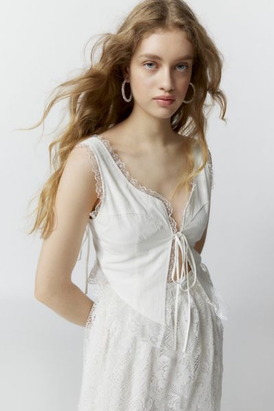 LIONESS RESURGENCE LACE CAMI IN WHITE, WOMEN'S AT URBAN OUTFITTERS