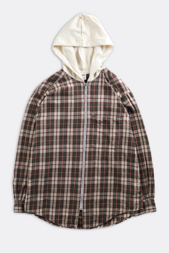 Unisex Frankie Collective Rework Hooded Flannel 117 | Urban Outfitters