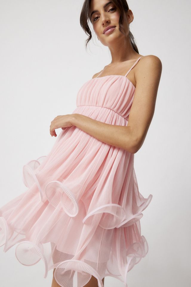UO Luna Tiered Babydoll Mini Dress