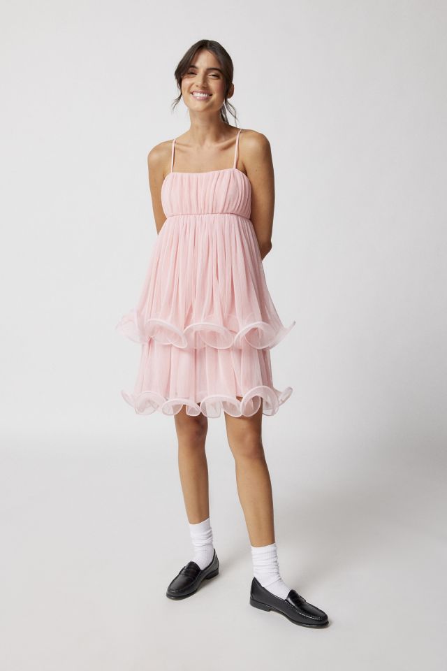 UO Luna Tiered Babydoll Mini Dress