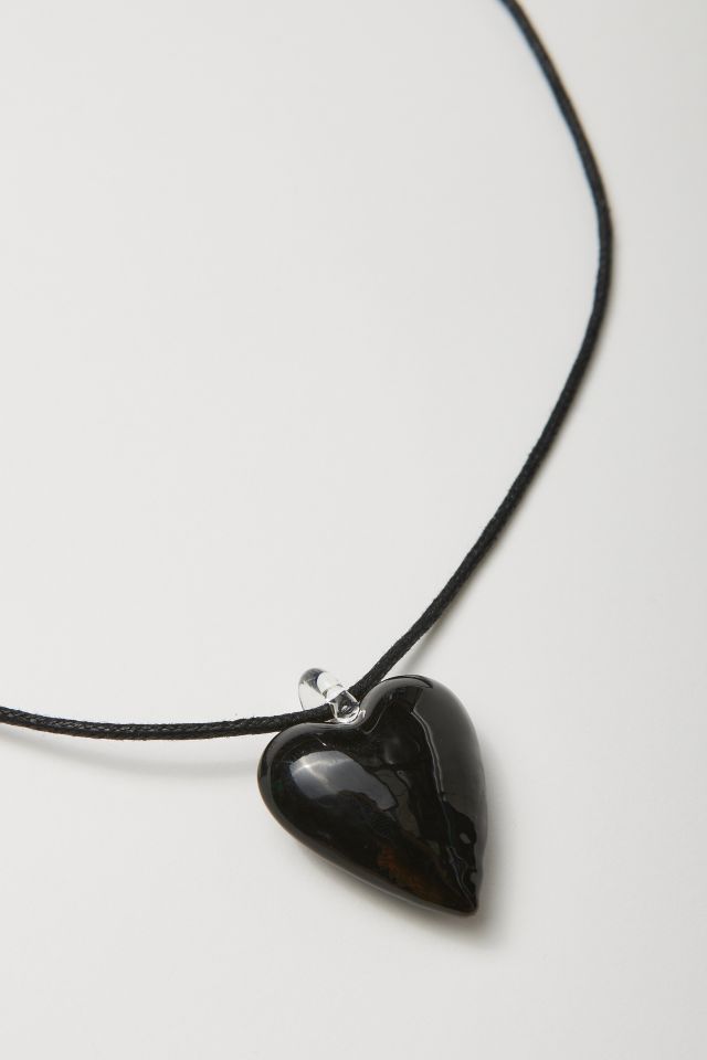 Collier avec pendentif de cœur en verre #1