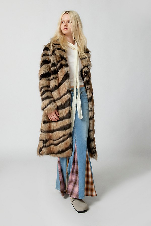 UNREAL FUR BENGAL KISS FAUX FUR OVERCOAT JACKET IN ASSORTED, WOMEN'S AT URBAN OUTFITTERS