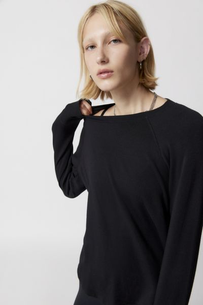 Splits59 Warm Up Crop Fleece Sweatshirt In Black