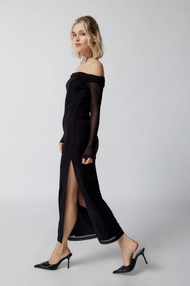 Motel Terra Mesh Off-The-Shoulder Midi Dress #2