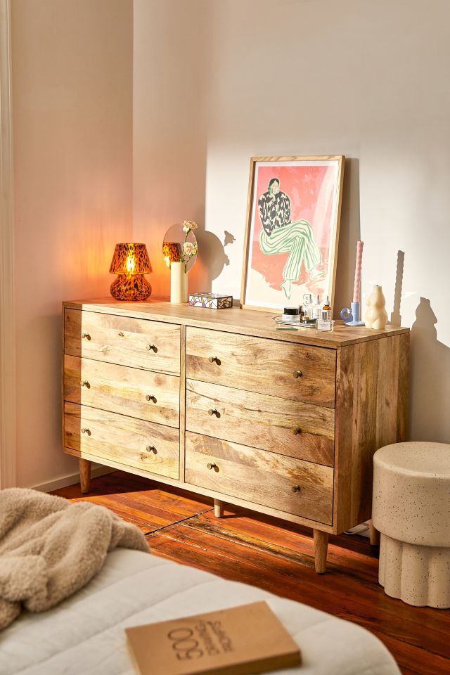 FUFU&GAGA 6-Drawers White Wood Chest of Drawer Dresser Cabinet