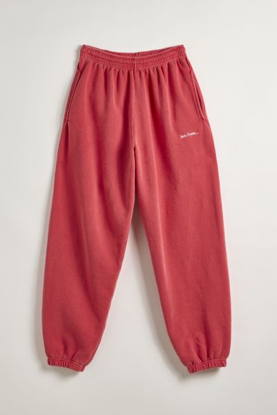 Iets Frans . … Embroidered Logo Jogger Sweatpant In Red At Urban Outfitters