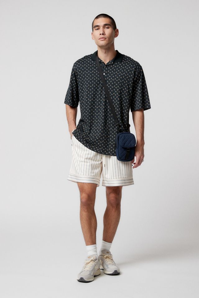Urban Renewal Vintage Abstract Print Dad Polo Shirt #1