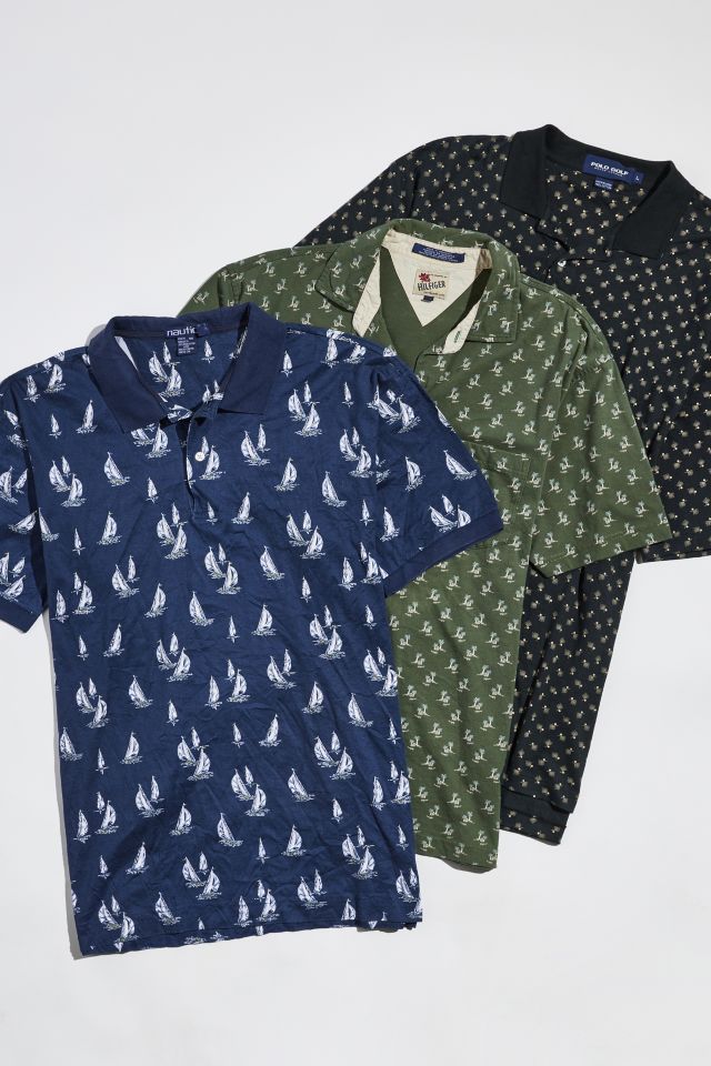 Urban Renewal Vintage Abstract Print Dad Polo Shirt #4
