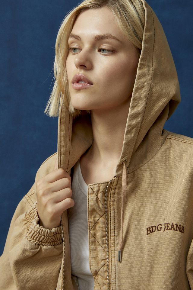 Women's hooded canvas store jacket