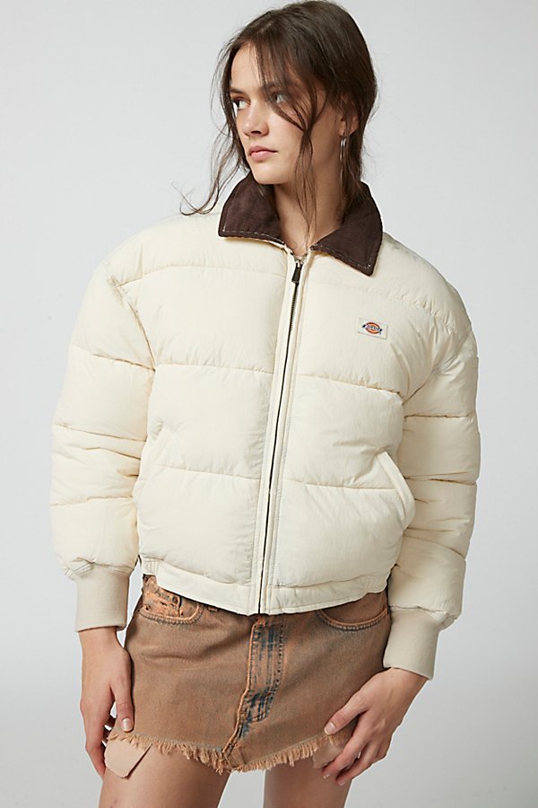 DICKIES OVERBROOK PUFFER JACKET IN GREY, WOMEN'S AT URBAN OUTFITTERS