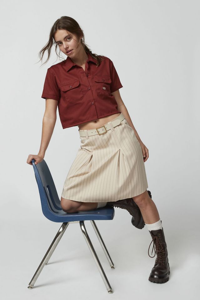 Dickies Cropped Short Sleeve Button-Down Shirt #1