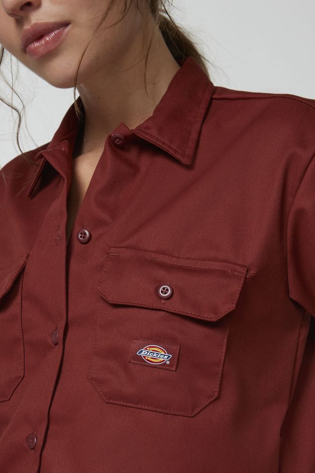 Dickies Cropped Short Sleeve Button-Down Shirt #2