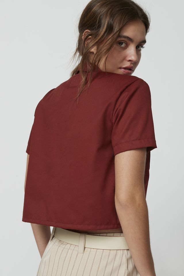 Dickies Cropped Short Sleeve Button-Down Shirt #3
