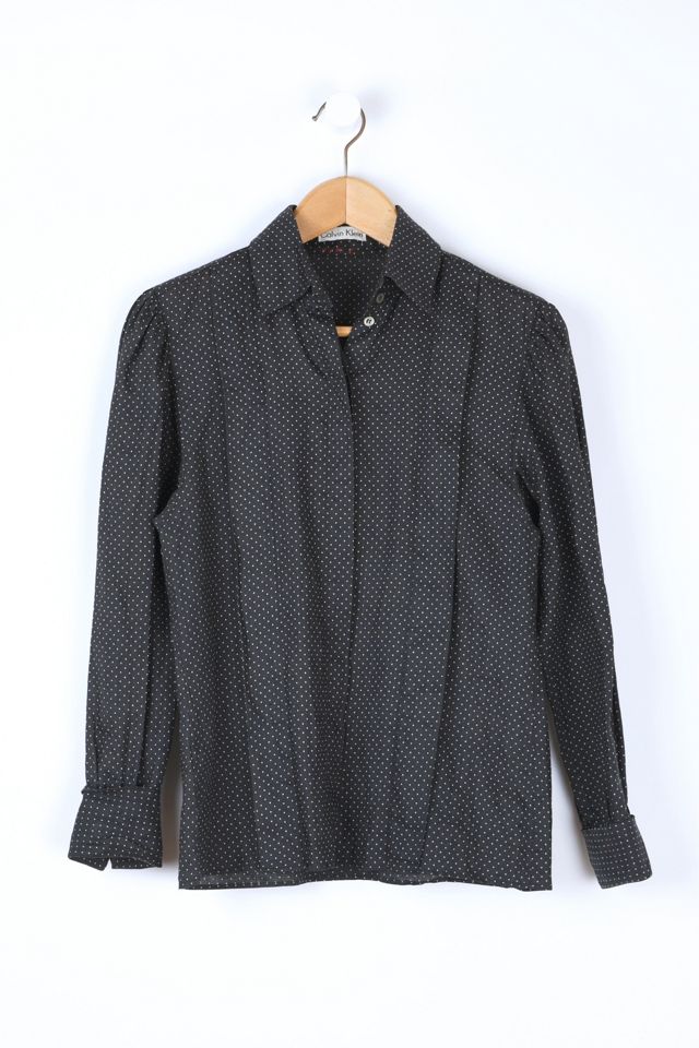 Vintage '70s Calvin Klein Pleated Button-Up Shirt | Urban Outfitters