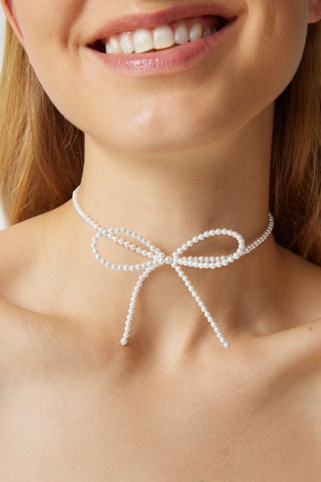 Seed Bead Bow Necklace Urban Outfitters Canada