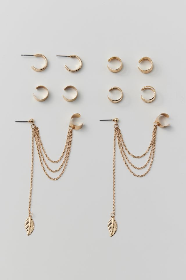 Chain Ear Cuff & Hoop Earring Set Urban Outfitters