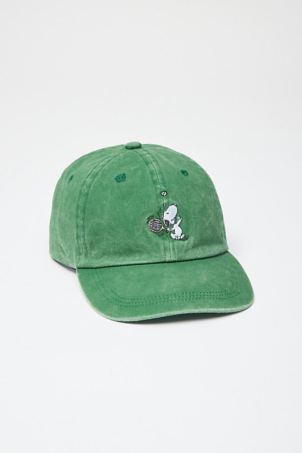 Urban Outfitters Snoopy Tennis Washed Dad Hat In Green, Men's At