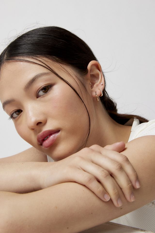 Micro Huggie Hoop Earring Set