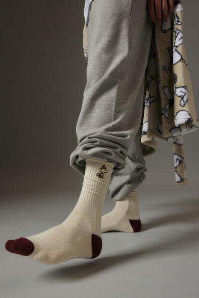 Urban Outfitters Peanuts Snoopy Ranger Icon Crew Sock In Cream, Men's At