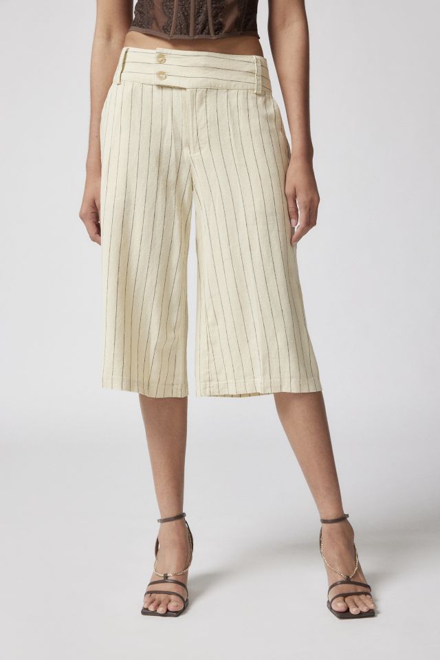 UO Jenna Linen Pinstripe Culotte Pant #1