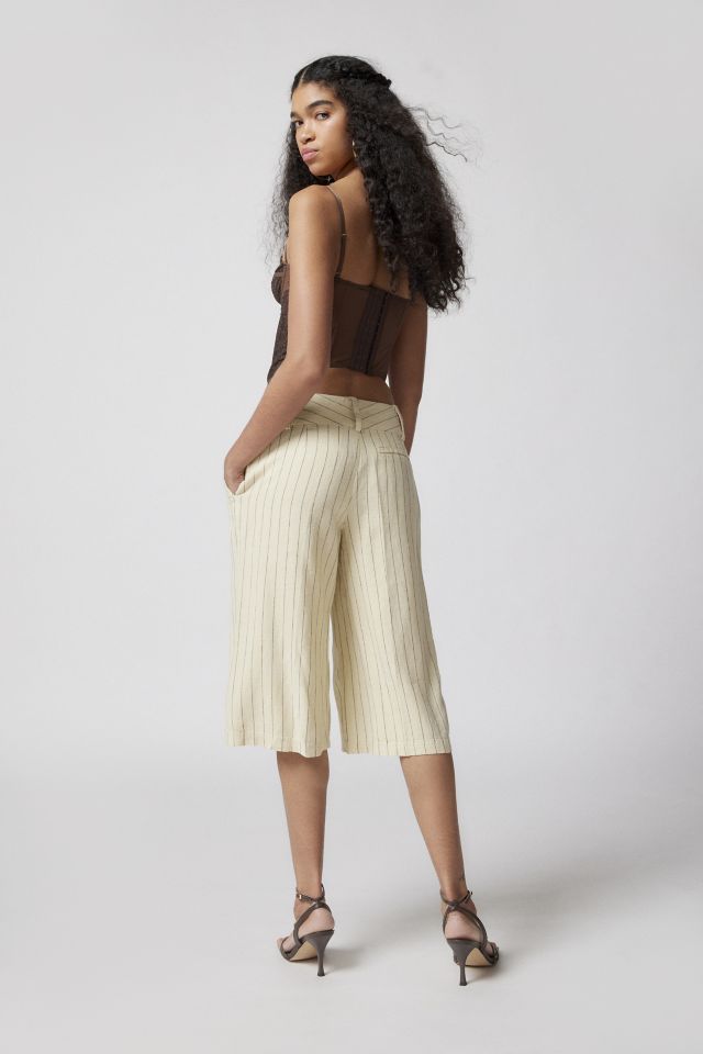 UO Jenna Linen Pinstripe Culotte Pant #3