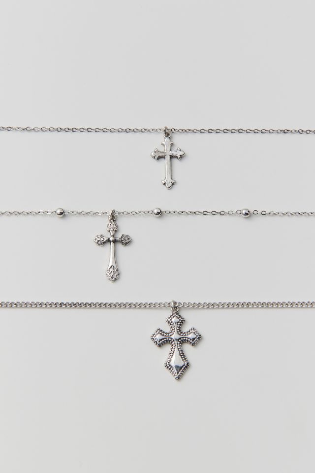 Delicate Cross Layering Necklace Set #2