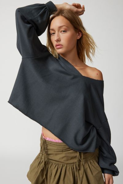 Out From Under Notch Neck Sweatshirt In Black
