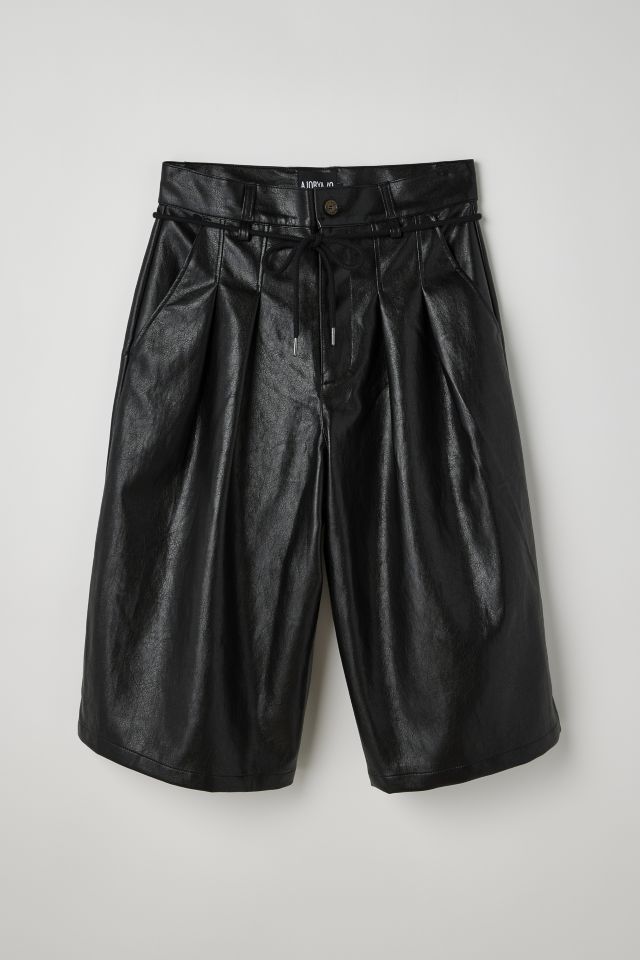 AJOBYAJO Faux Leather Trouser Short | Urban Outfitters