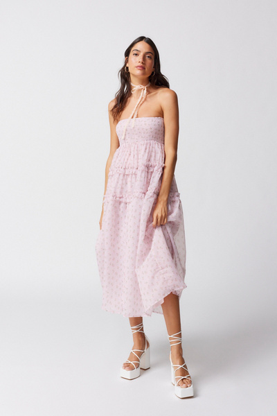 strapless open back dress DREAM Sister Jane Pink Jacquard Mini Dress  SYBIL Boutique