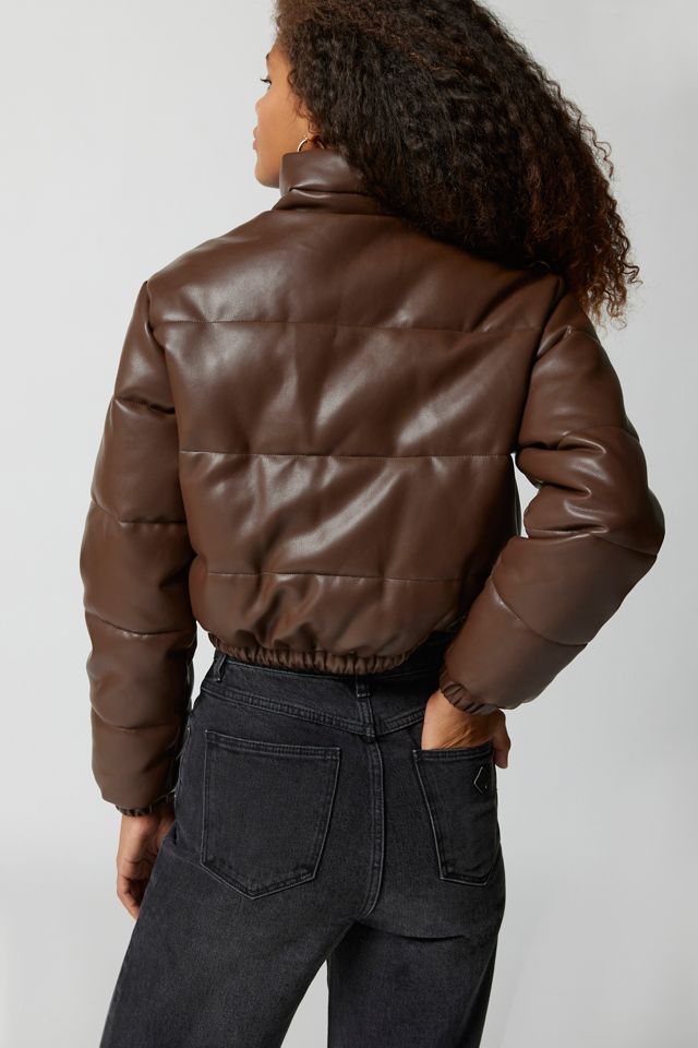 Glamorous Faux Leather Puffer Jacket | Urban Outfitters