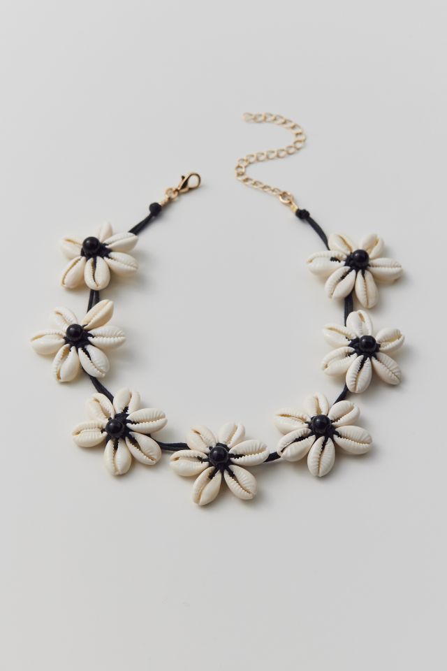Puka Shell Flower Choker Necklace #1