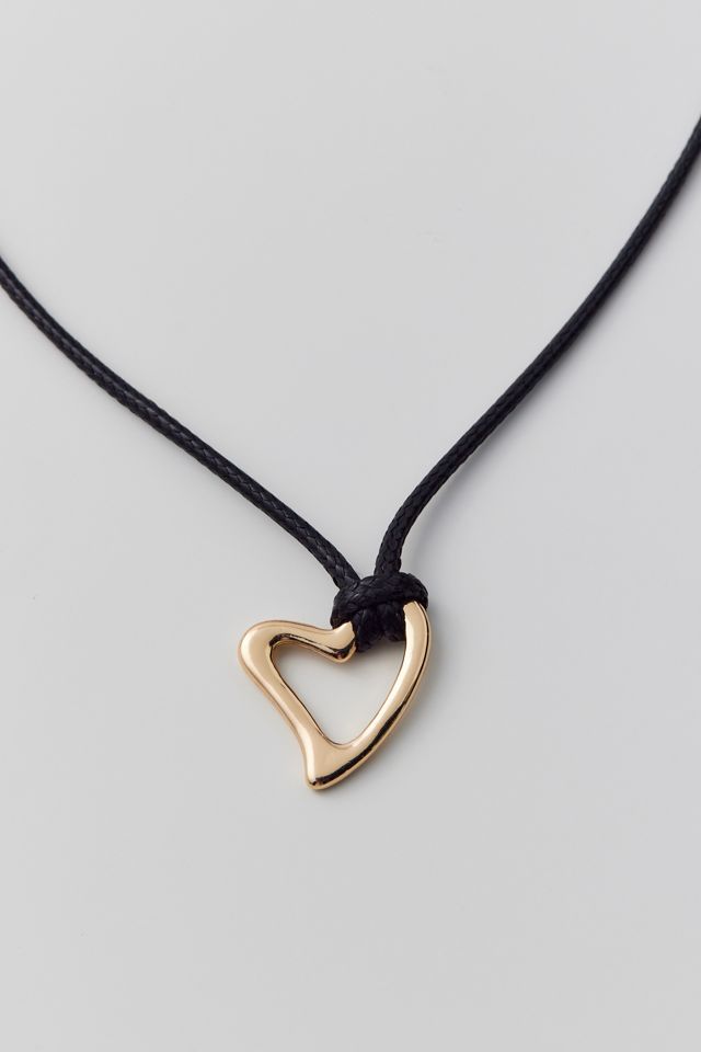 Heart Corded Choker Necklace | Urban Outfitters