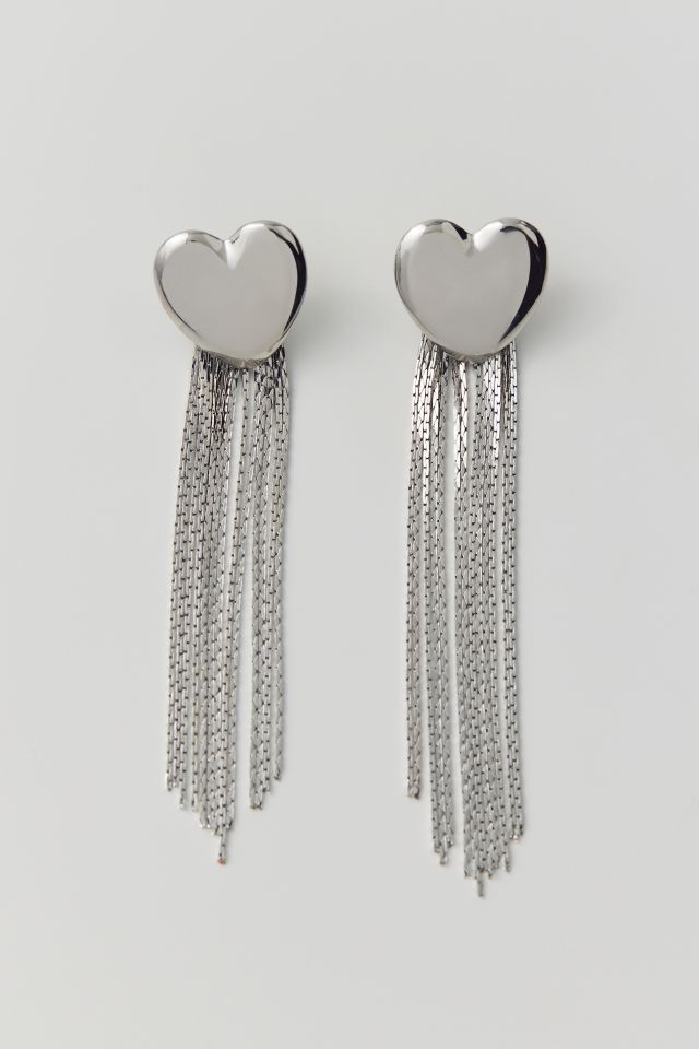 Heart Fringe Drop Earring #1