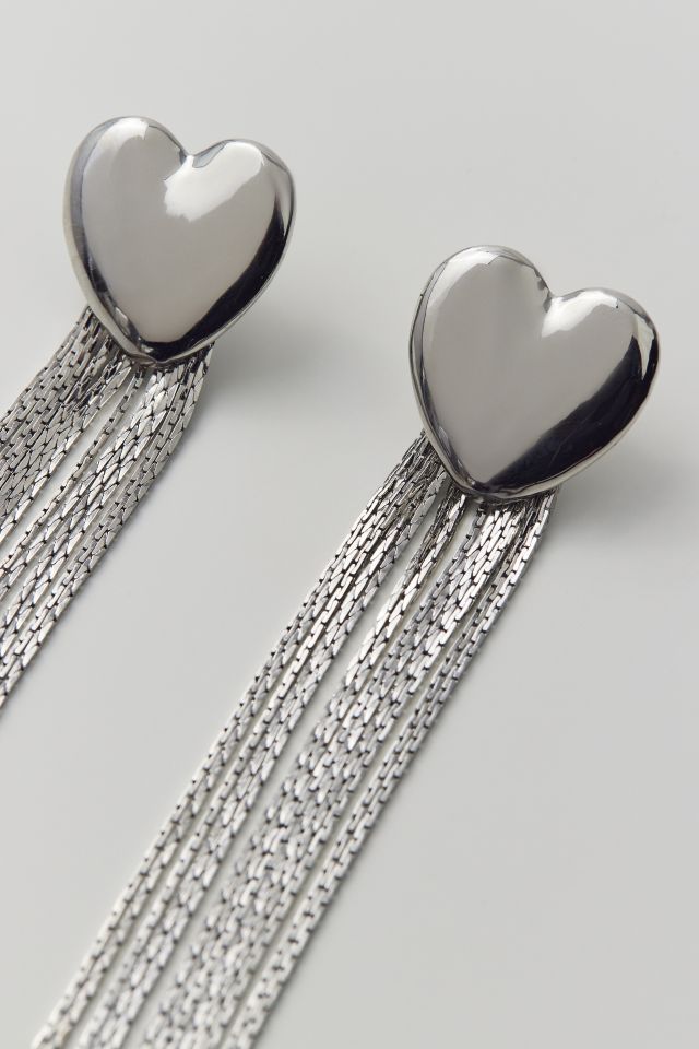 Heart Fringe Drop Earring #2
