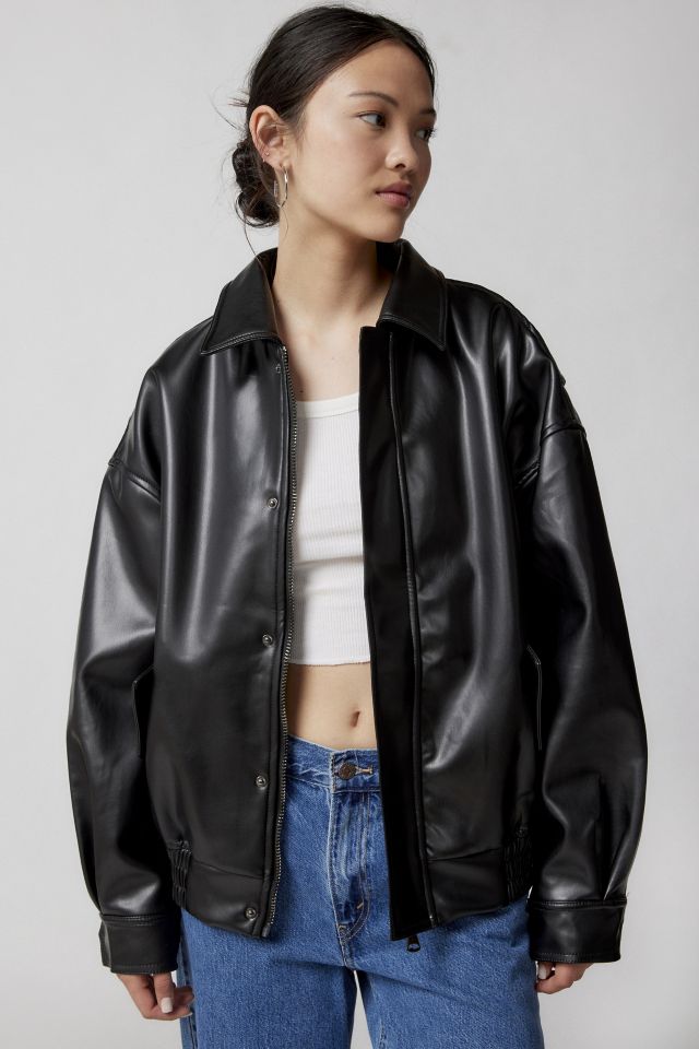 Lioness Kenny Faux Leather Bomber Jacket | Urban Outfitters
