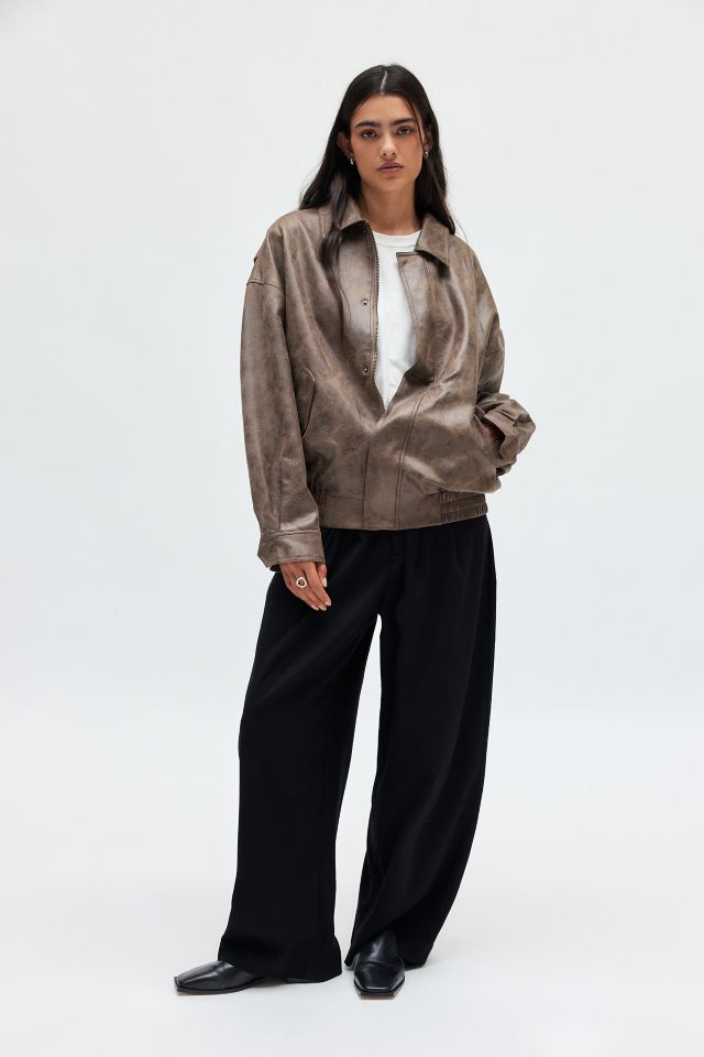 Lioness Kenny Faux Leather Bomber Jacket #2